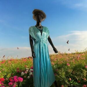 Vintage Teal Maxi Dress